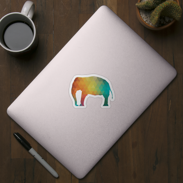 Rainbow elephant silhouette by AdiDsgn